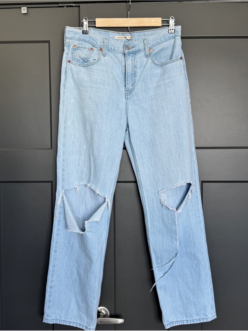 Light Blue Straight-Leg Ripped Women’s Jeans